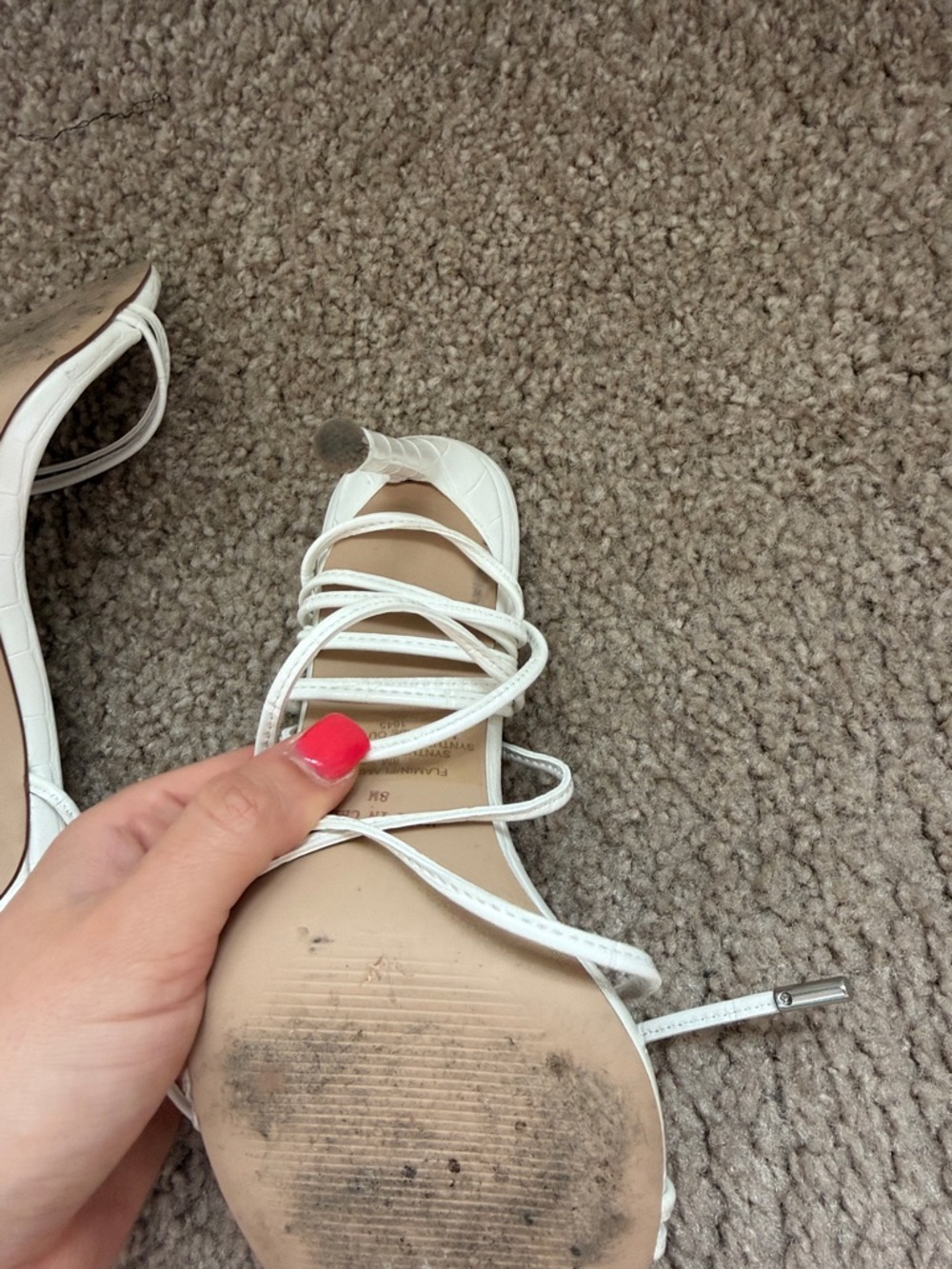 Steve Madden White Lace-Up Strappy Heels - Picture 9 of 13
